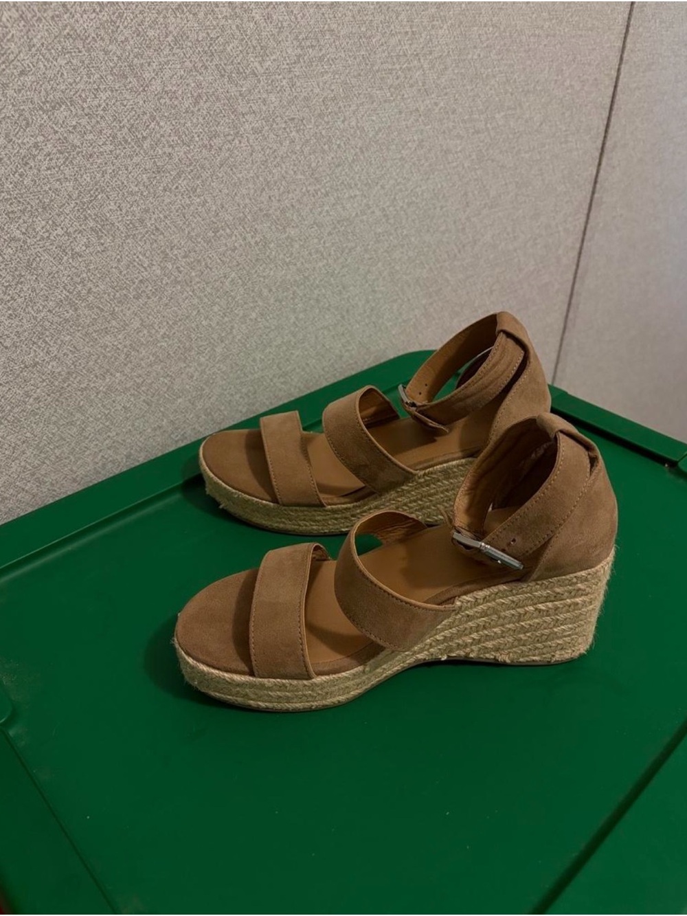 Hot Tomato Tan Espadrille Wedge Sandals